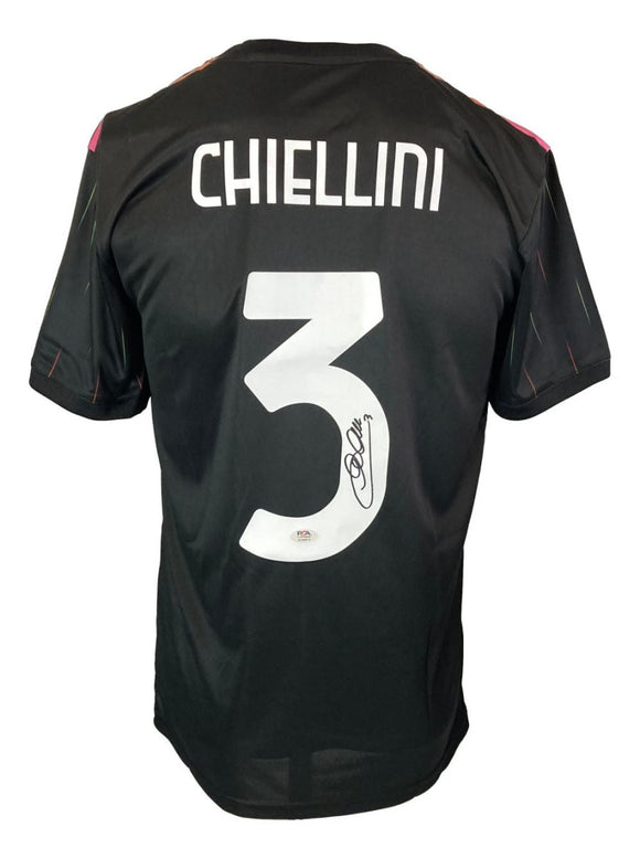 Giorgio Chiellini Signed Juventus Black Adidas Soccer Jersey PSA Hologram - Sports Integrity