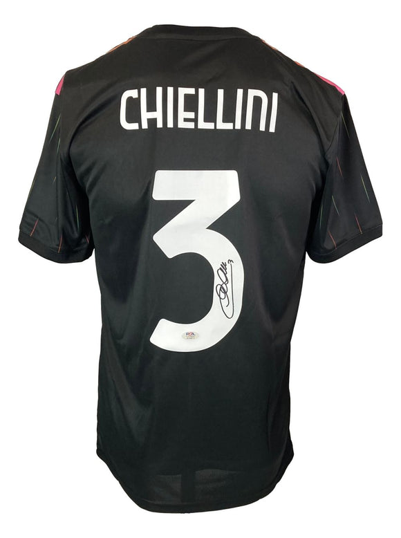 Giorgio Chiellini Signed Juventus Black Adidas Soccer Jersey PSA Hologram