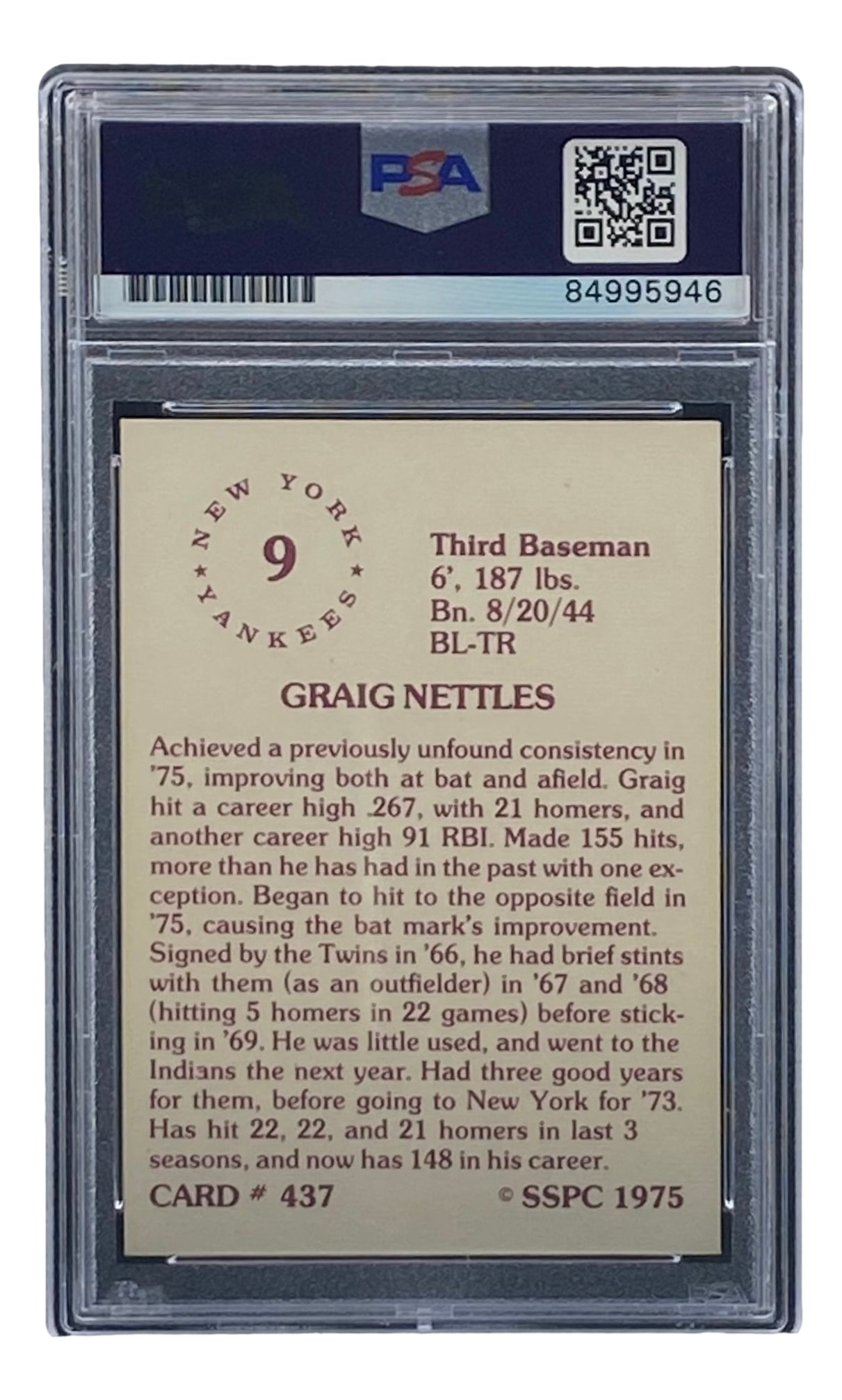 1975 Topps Graig Nettles