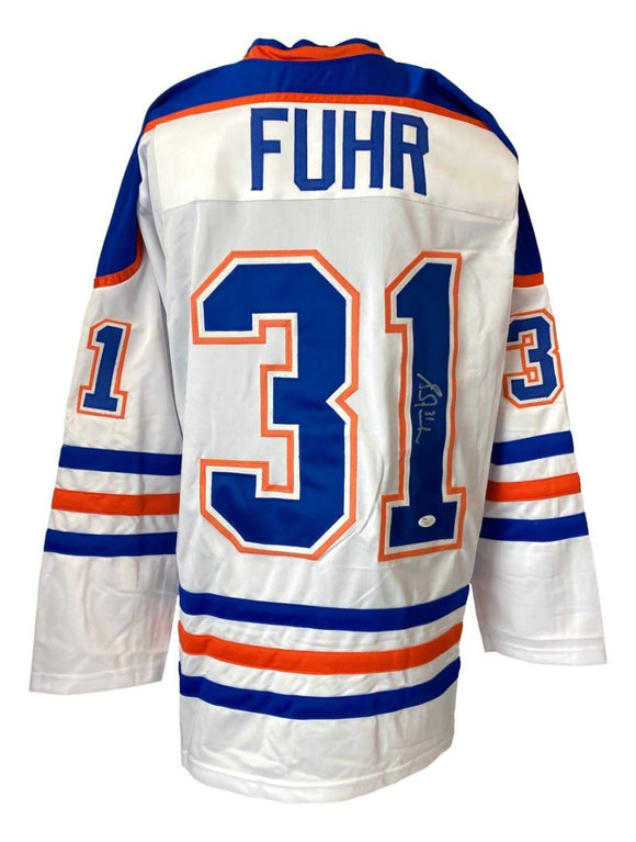 Grant Fuhr Edmonton Signed White Hockey Jersey JSA - Sports Integrity