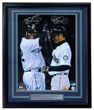 Ken Griffey Jr Ichiro Suzuki Signed Framed 16x20 Seattle Mariners Photo BAS