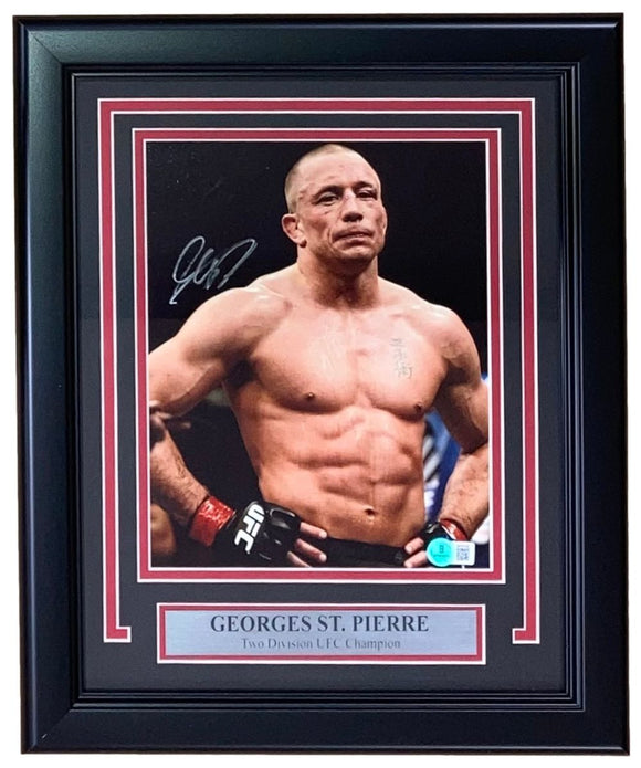 Georges St-Pierre Signed Framed 8x10 UFC Photo BAS