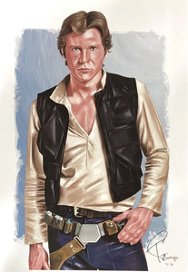 Han Solo 13x19 Star Wars Lithograph Signed by Tony Santiago - Sports Integrity