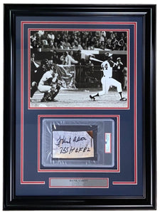 Hank Aaron Signed Framed Atlanta Braves 2 Inscription Cut Sig PSA/DNA 85076463 - Sports Integrity