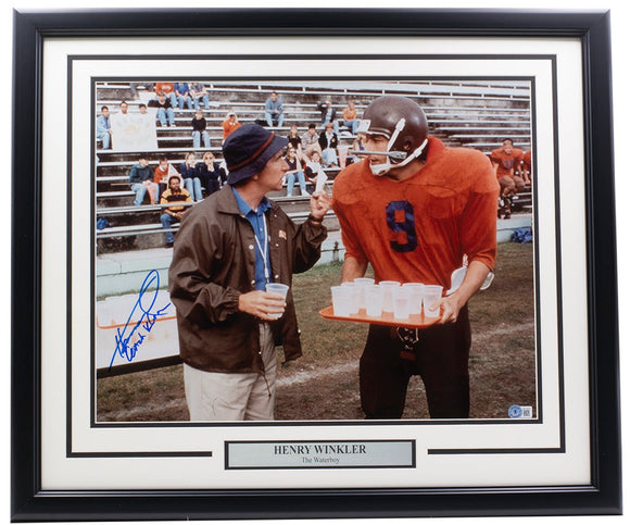 Henry Winkler Signed Framed 16x20 The Waterboy Photo Coach Klein Insc BAS - Sports Integrity