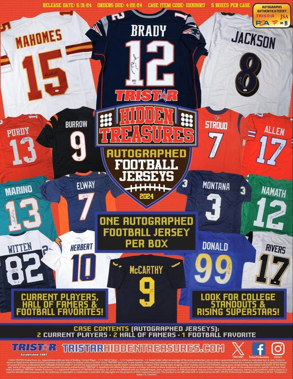 2024 Tristar Hidden Treasures Autographed Football Jersey Mystery Box - Sports Integrity