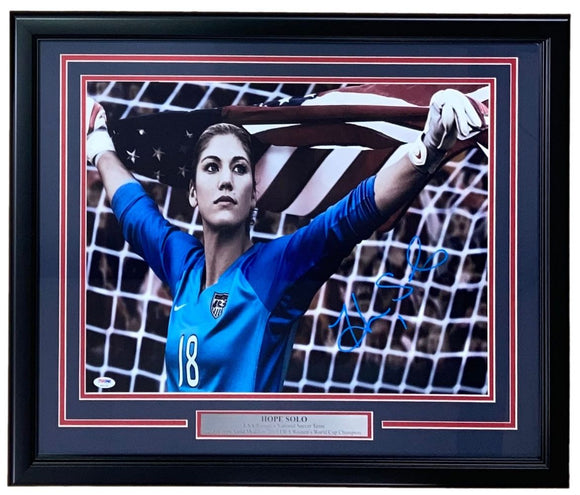 Hope Solo Signed Framed 16x20 USA Women's Soccer Photo PSA/DNA