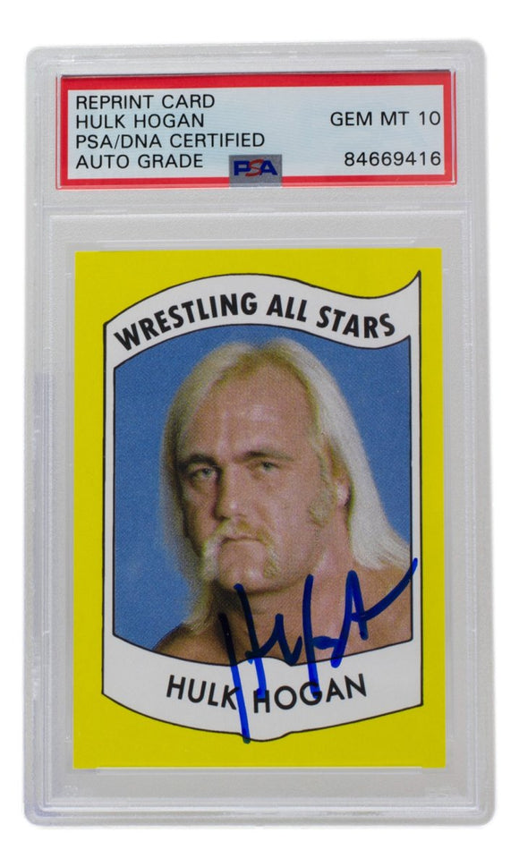 Hulk Hogan Signed RP 1982 Wrestling All Stars Card #2 PSA/DNA Auto Gem Mint 10 - Sports Integrity