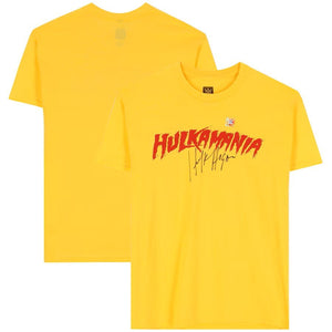 Hulk Hogan Signed WWE Yellow Hulkamania Officially Licensed T-Shirt - Sports Integrity