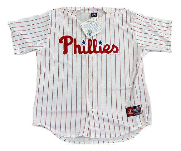 Philadelphia Phillies Majestic Pinstripe Baseball Jersey - Sports Integrity