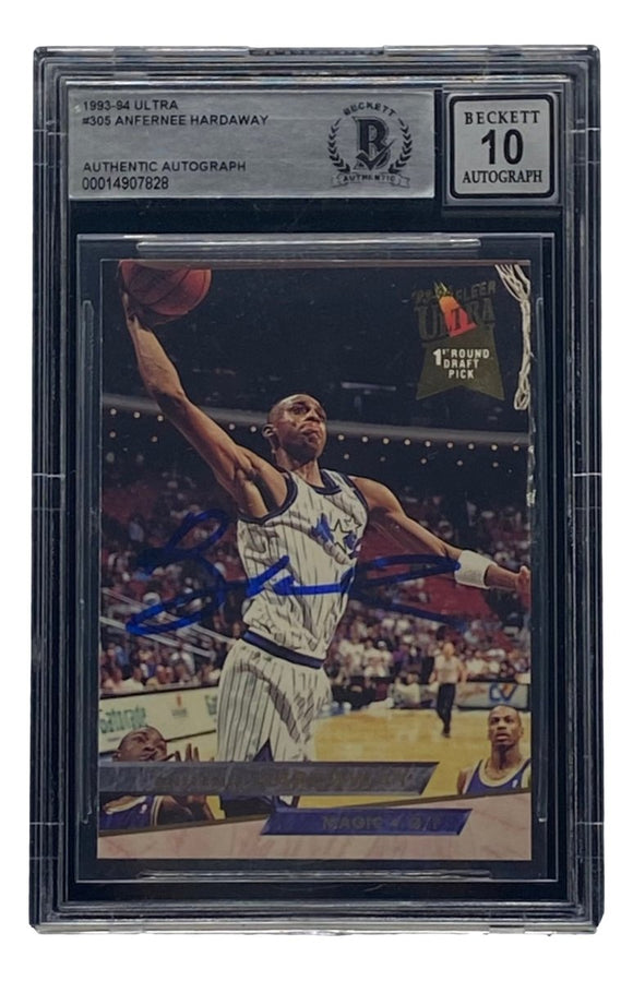 Penny Hardaway Signed Slabbed Orlando Magic 1993 - 94 Ultra #305 BAS Grade 10 - Sports Integrity