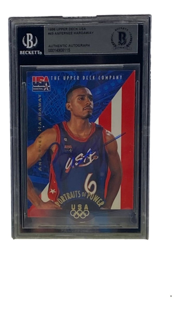 Penny Hardaway Signed Slabbed 1996 Upper Deck USA #49 Trading Card BAS - Sports Integrity