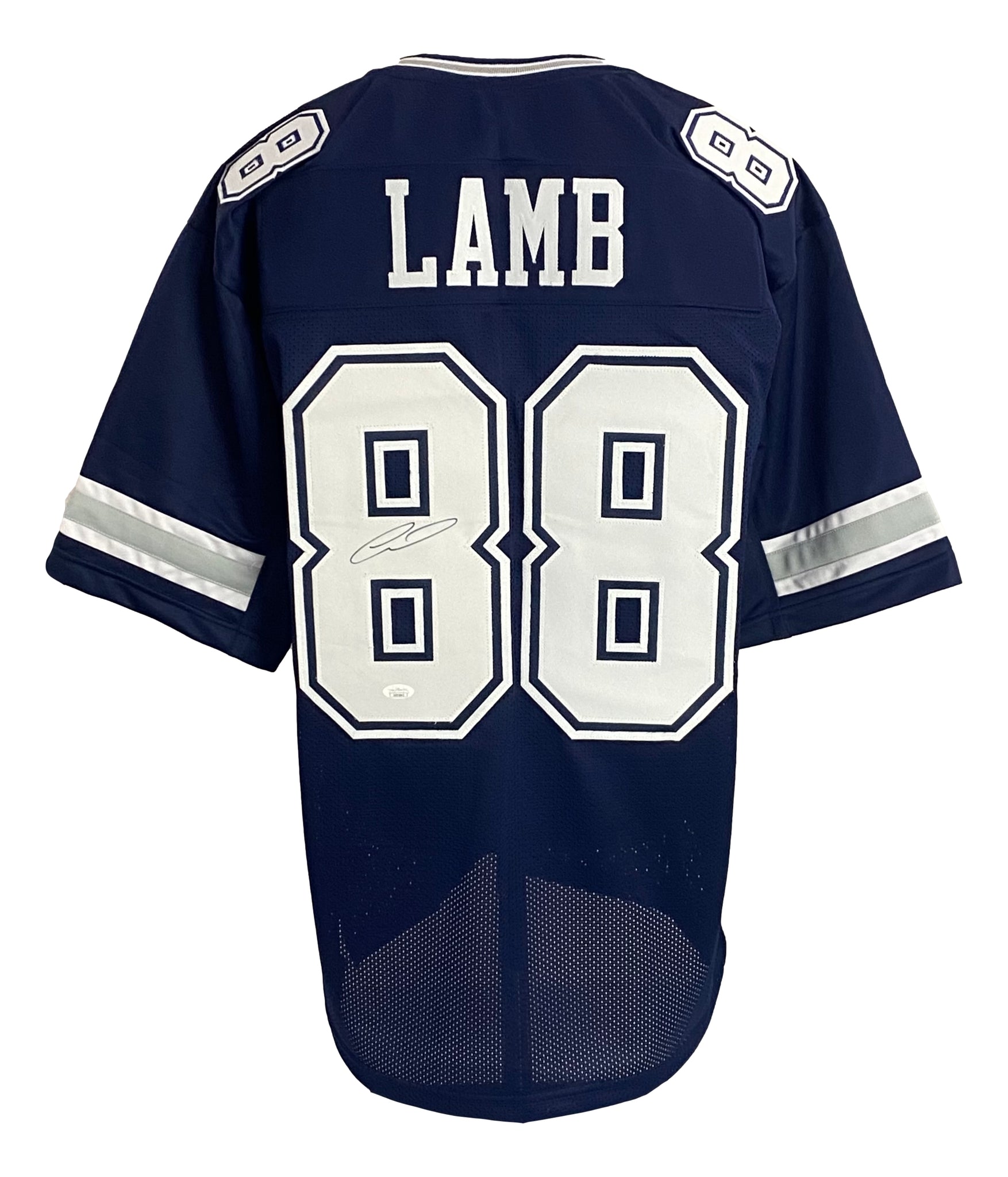 CeeDee Lamb Signed Custom White Pro-Style Football Jersey JSA