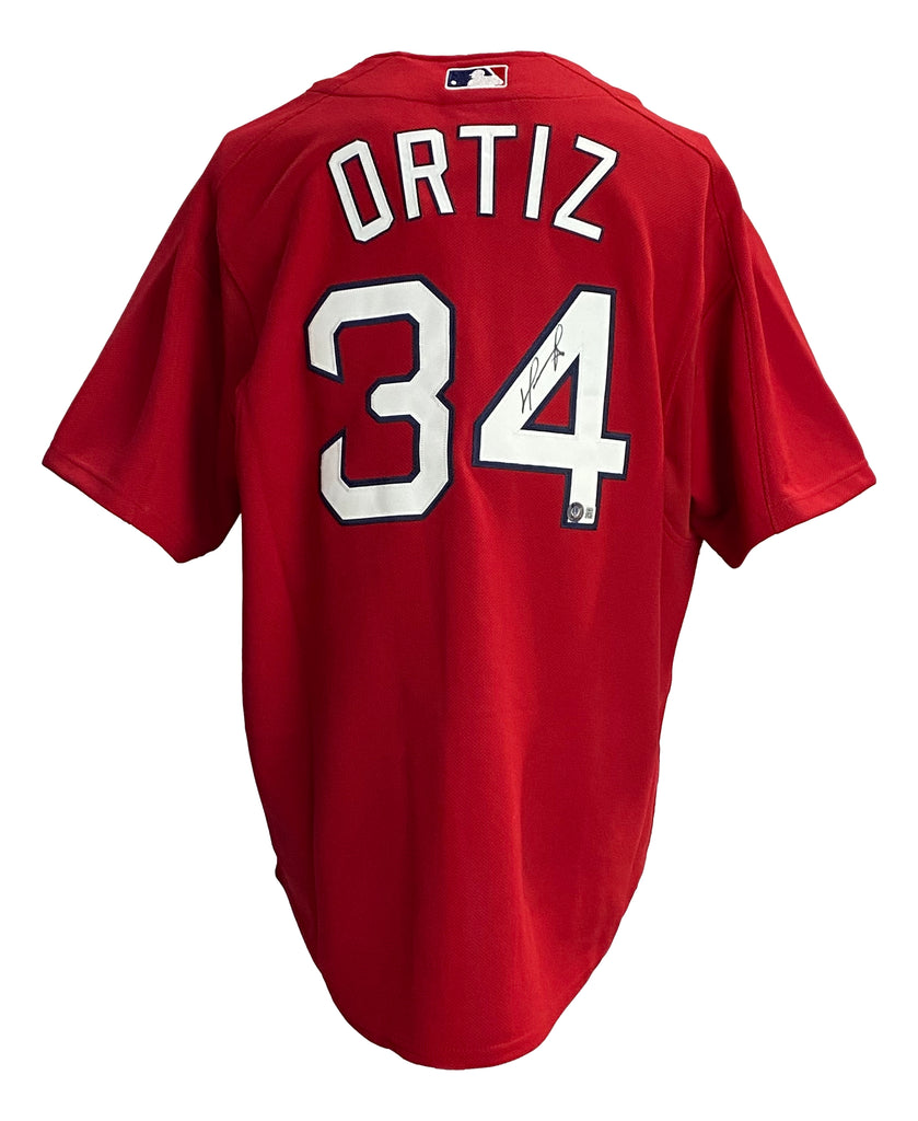 David Ortiz Signed Boston Red Sox M&N 2004 World Series Baseball Jersey BAS  ITP