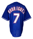 Ivan Rodriguez Texas Signed Blue Baseball Jersey BAS - Sports Integrity