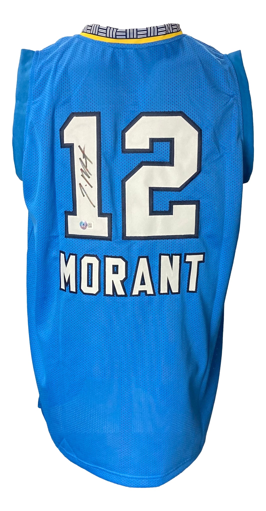 Ja Morant Signed Custom Powder Blue Pro-Style Basketball Jersey