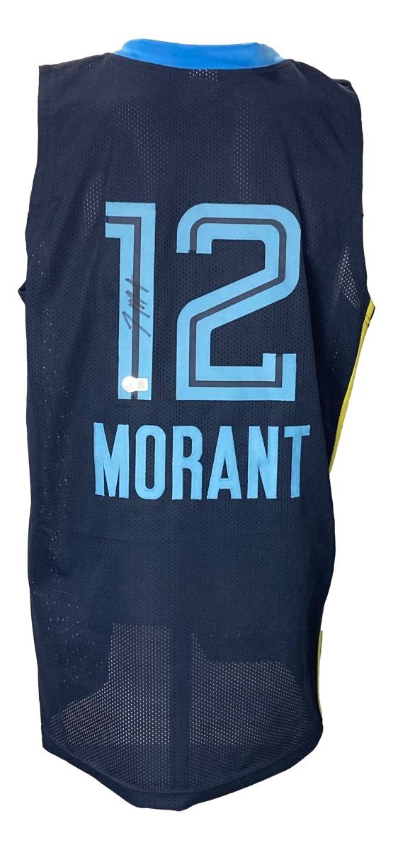 Ja Morant Memphis Signed Navy Blue Basketball Jersey BAS - Sports Integrity