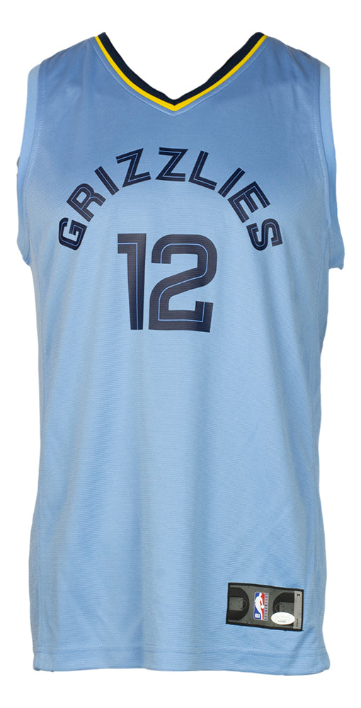 Memphis Grizzlies Ja Morant Autographed Light Blue Fanatics Jersey Size L  JSA Stock #207958