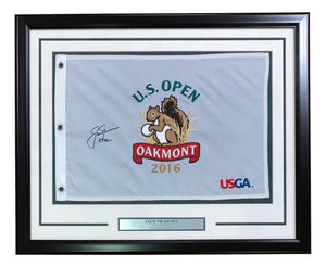 Jack Nicklaus Signed Framed 2016 US Open Golf Flag 1962 Inscribed BAS AC22574 - Sports Integrity