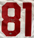 Jackie Smith St. Louis Signed White Football Jersey HOF 94 Sports Integrity - Sports Integrity