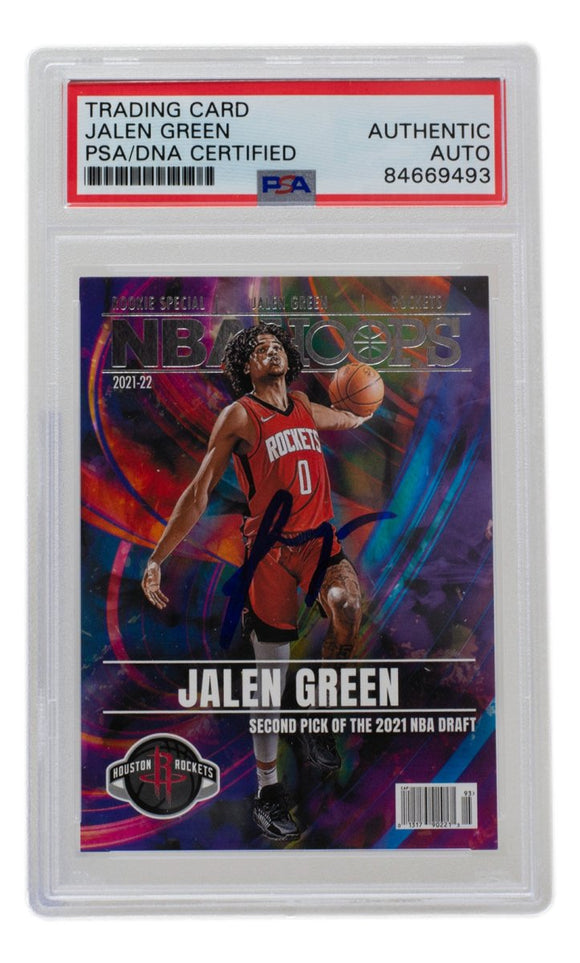 Jalen Green Signed Houston Rockets 2021 NBA Hoops Special Rookie Card #RS2 PSA/DNA - Sports Integrity