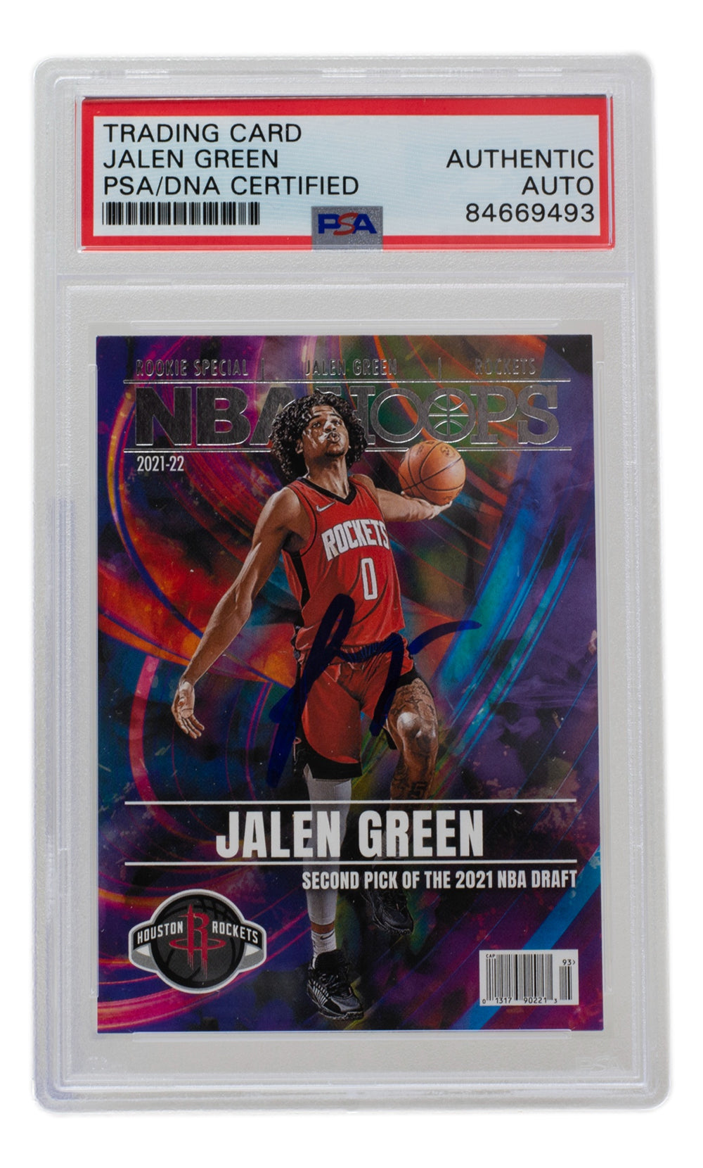 Jalen Green Signed Houston Rockets 2021 NBA Hoops Special Rookie