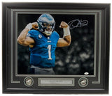 Jalen Hurts Signed Framed 16x20 Philadelphia Eagles Flex Photo JSA ITP - Sports Integrity