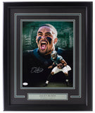 Jalen Hurts Signed Framed Eagles 11x14 Football Scream Collage Photo JSA - Sports Integrity