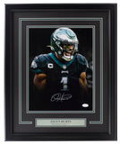 Jalen Hurts Signed Framed Philadelphia Eagles 11x14 Football Yell Photo JSA - Sports Integrity