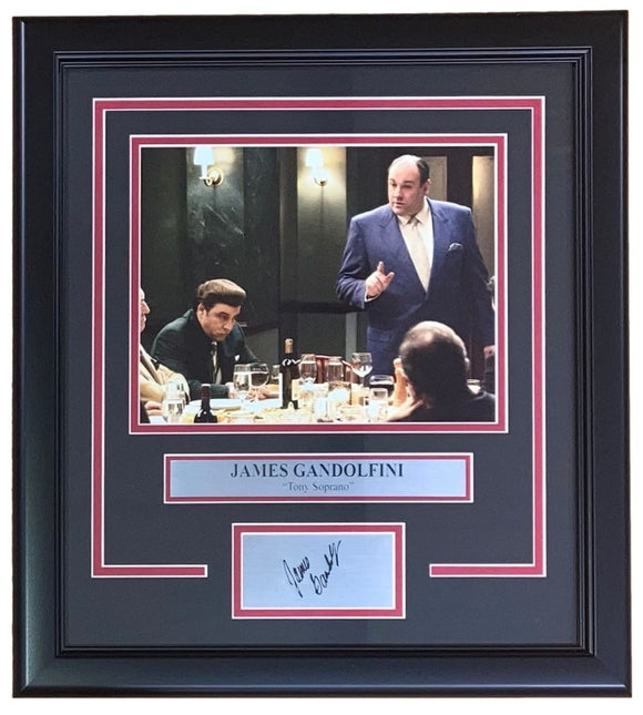 James Gandolfini Framed 8x10 Tony Soprano Photo w/ Laser Engraved Signature