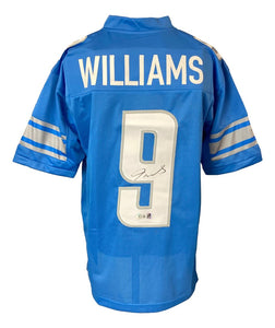 Jameson Williams Detroit Signed Light Blue Football Jersey BAS