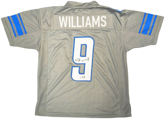 Jameson Williams Detroit Signed Gray Football Jersey BAS - Sports Integrity