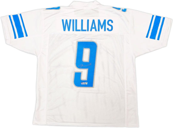 Jameson Williams Detroit Signed White Football Jersey BAS - Sports Integrity