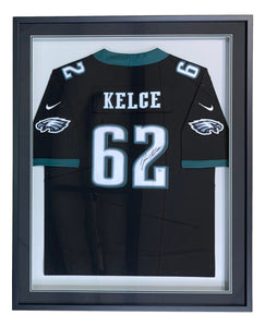 Jason Kelce Signed Framed Philadelphia Eagles Black Nike Football Jersey 2  PSA ITP