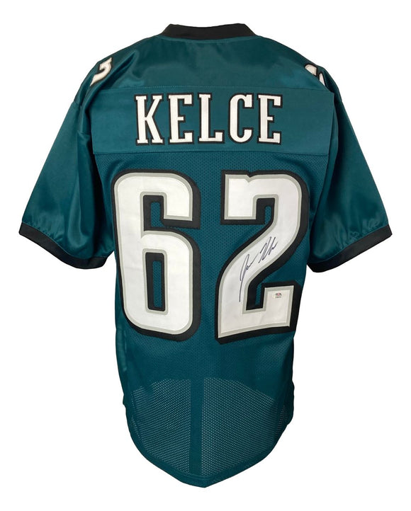 Jason Kelce Philadelphia Signed Green Football Jersey PSA ITP Hologram