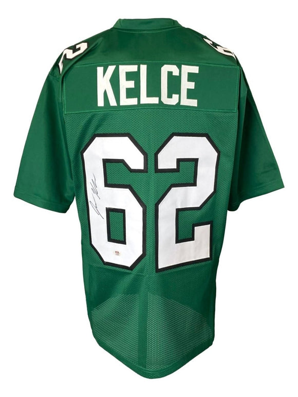 Jason Kelce Philadelphia Signed Kelly Green Football Jersey PSA ITP Hologram - Sports Integrity