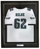 Jason Kelce Signed Framed Philadelphia White Replica Jersey PSA ITP Hologram - Sports Integrity