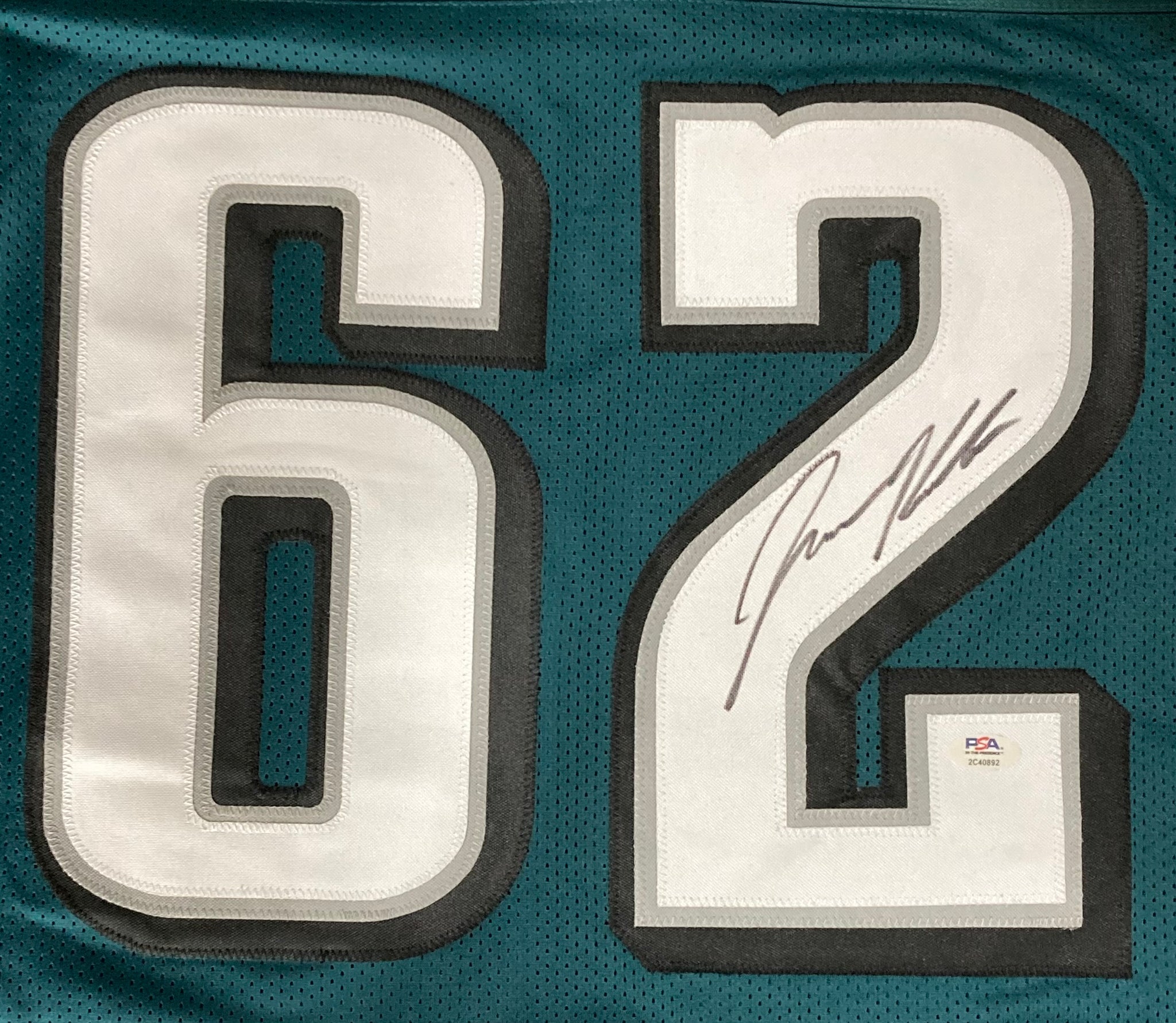 Jason Kelce Authentic Signed Green Pro Style Framed Jersey