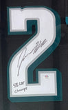 Jason Kelce Signed Framed Custom Black Football Jersey SB LII Champs PSA ITP