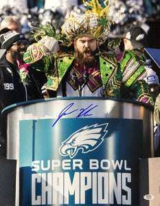 Jason Kelce Signed 16x20 Philadelphia Eagles SB52 Parade PSA ITP Hologram