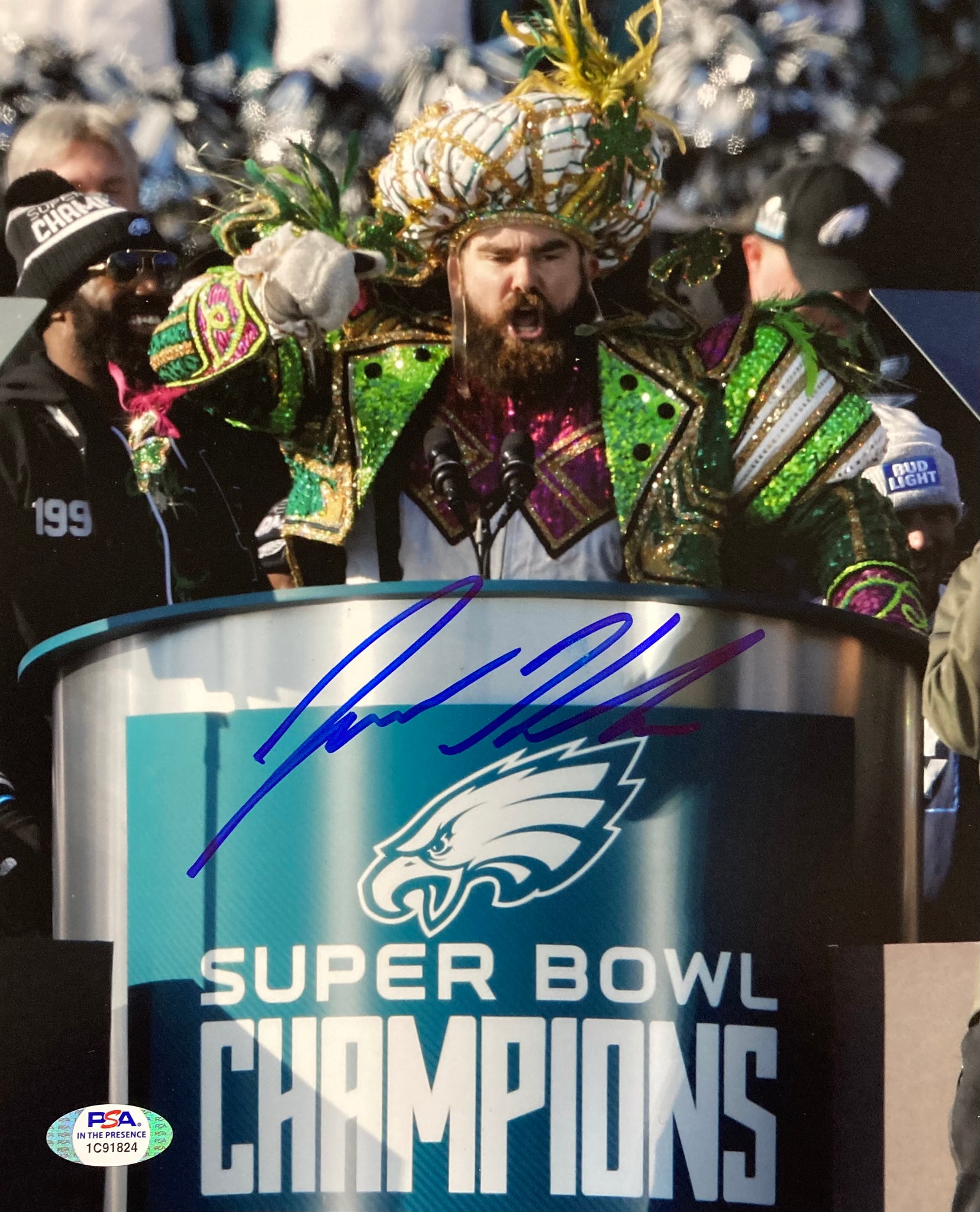 Jason Kelce Autographed Philadelphia Eagles Signed Nike Jersey Super Bowl  52 PSA
