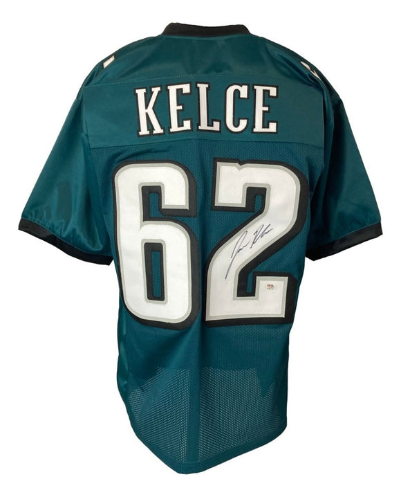 Jason Kelce Philadelphia Twice Signed Green Football Jersey PSA ITP Hologram - Sports Integrity