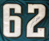 Jason Kelce Philadelphia Twice Signed Green Football Jersey PSA ITP Hologram - Sports Integrity