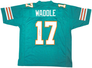 Jaylen Waddle Miami Signed Teal Football Jersey JSA