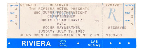 Julio Cesar Chavez vs Roger Mayweather July 7 1985 Full Boxing Ticket - Sports Integrity