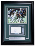 Jerome Brown Philadelphia Eagles Signed Framed Slabbed Index Card BAS