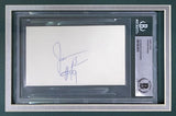 Jerome Brown Philadelphia Eagles Signed Framed Slabbed Index Card BAS