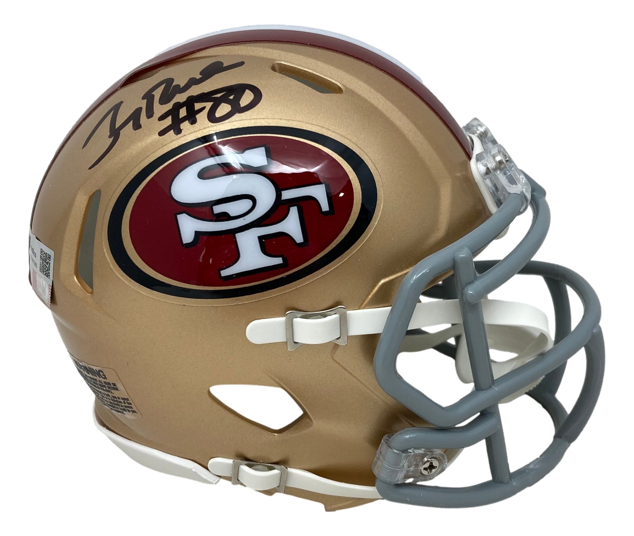 JERRY RICE AUTOGRAPHED HAND SIGNED SAN FRANCISCO 49ERS MINI HELMET