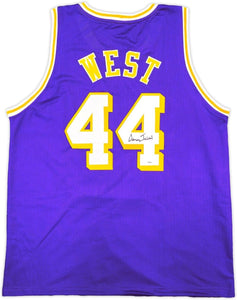 Jerry West Los Angeles Signed Purple Basketball Jersey BAS - Sports Integrity