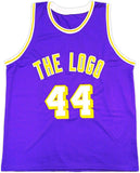 Jerry West Los Angeles Signed Purple Basketball Jersey BAS - Sports Integrity